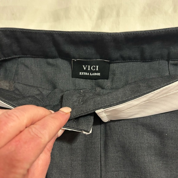 Vici Charcoal Maxi Skirt with White Waistband and Front Slit - Picture 4 of 8